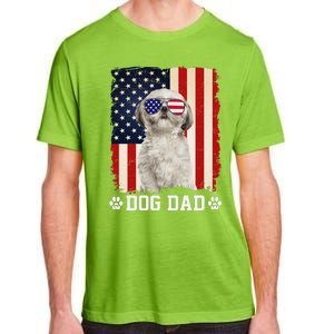 Cool Shih Tzu Dog Dad American Flag FatherS Day Adult ChromaSoft Performance T-Shirt