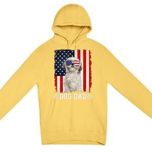 Cool Shih Tzu Dog Dad American Flag FatherS Day Premium Pullover Hoodie