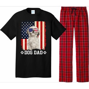 Cool Shih Tzu Dog Dad American Flag FatherS Day Pajama Set