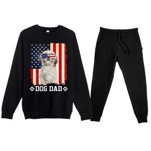 Cool Shih Tzu Dog Dad American Flag FatherS Day Premium Crewneck Sweatsuit Set