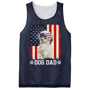 Cool Shih Tzu Dog Dad American Flag FatherS Day Mesh Reversible Basketball Jersey Tank