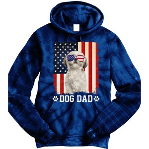 Cool Shih Tzu Dog Dad American Flag FatherS Day Tie Dye Hoodie