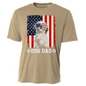 Cool Shih Tzu Dog Dad American Flag FatherS Day Cooling Performance Crew T-Shirt