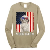 Cool Shih Tzu Dog Dad American Flag FatherS Day Long Sleeve Shirt