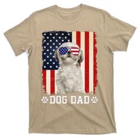 Cool Shih Tzu Dog Dad American Flag FatherS Day T-Shirt