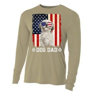 Cool Shih Tzu Dog Dad American Flag FatherS Day Cooling Performance Long Sleeve Crew