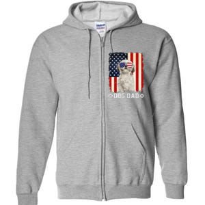 Cool Shih Tzu Dog Dad American Flag FatherS Day Full Zip Hoodie