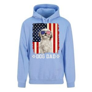 Cool Shih Tzu Dog Dad American Flag FatherS Day Unisex Surf Hoodie