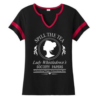 Cool Spill The Tea Lady Whistledown Society Paper Ladies Halftime Notch Neck Tee