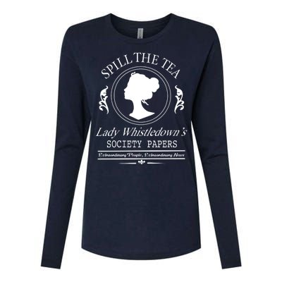 Cool Spill The Tea Lady Whistledown Society Paper Womens Cotton Relaxed Long Sleeve T-Shirt