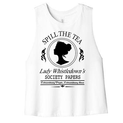 Cool Spill The Tea Lady Whistledown Society Paper Women's Racerback Cropped Tank