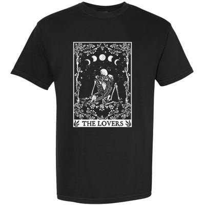 Celestial Skeleton The Lovers Tarot Card Moon Reading Holder Garment-Dyed Heavyweight T-Shirt