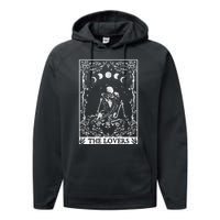 Celestial Skeleton The Lovers Tarot Card Moon Reading Holder Performance Fleece Hoodie