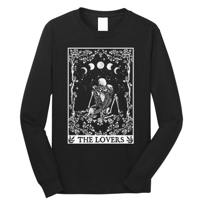 Celestial Skeleton The Lovers Tarot Card Moon Reading Holder Long Sleeve Shirt