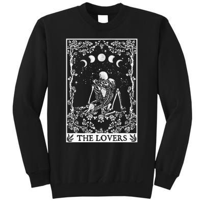 Celestial Skeleton The Lovers Tarot Card Moon Reading Holder Sweatshirt