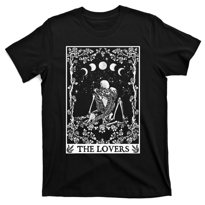 Celestial Skeleton The Lovers Tarot Card Moon Reading Holder T-Shirt