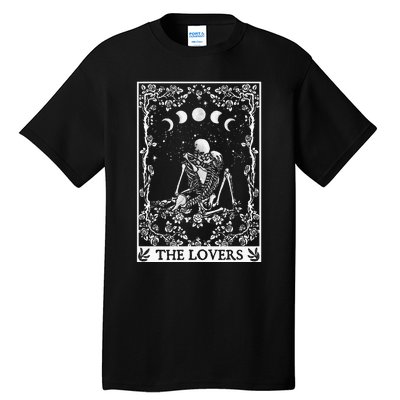 Celestial Skeleton The Lovers Tarot Card Moon Reading Holder Tall T-Shirt