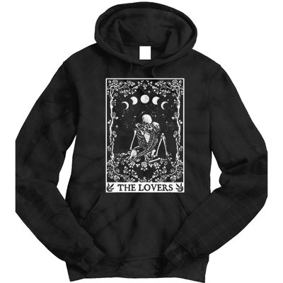 Celestial Skeleton The Lovers Tarot Card Moon Reading Holder Tie Dye Hoodie