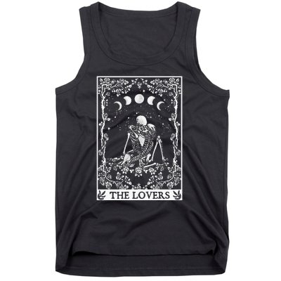 Celestial Skeleton The Lovers Tarot Card Moon Reading Holder Tank Top