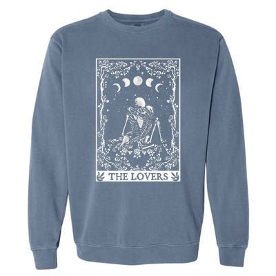 Celestial Skeleton The Lovers Tarot Card Moon Reading Holder Garment-Dyed Sweatshirt