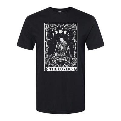 Celestial Skeleton The Lovers Tarot Card Moon Reading Holder Softstyle CVC T-Shirt