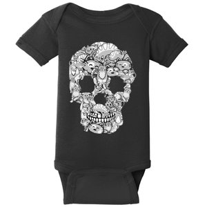 Cat Skull Tee Kitty Skeleton Halloween Costume Cat Lover Baby Bodysuit