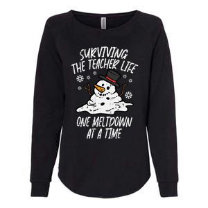 Christmas Surviving Teacher Life Meltdown Xmas Womens California Wash Sweatshirt