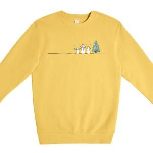 Christmas Snowman Tree Premium Crewneck Sweatshirt