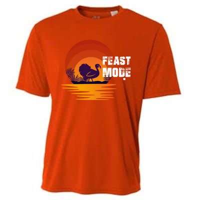 Cool Sunset Turkey Day Feast Mode Gift Cooling Performance Crew T-Shirt