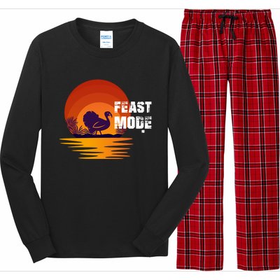 Cool Sunset Turkey Day Feast Mode Gift Long Sleeve Pajama Set