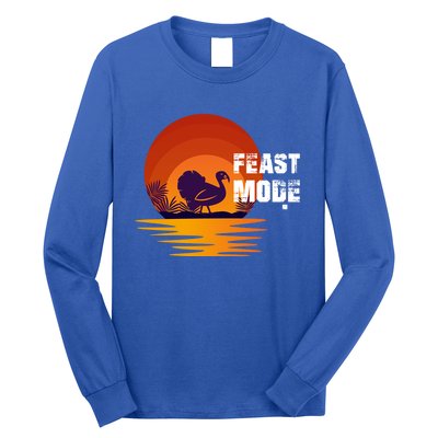 Cool Sunset Turkey Day Feast Mode Gift Long Sleeve Shirt