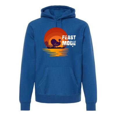 Cool Sunset Turkey Day Feast Mode Gift Premium Hoodie