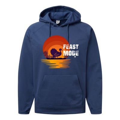 Cool Sunset Turkey Day Feast Mode Gift Performance Fleece Hoodie