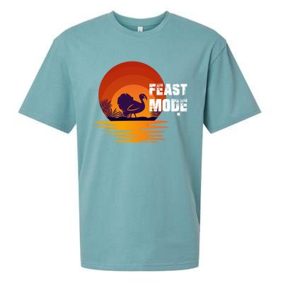 Cool Sunset Turkey Day Feast Mode Gift Sueded Cloud Jersey T-Shirt