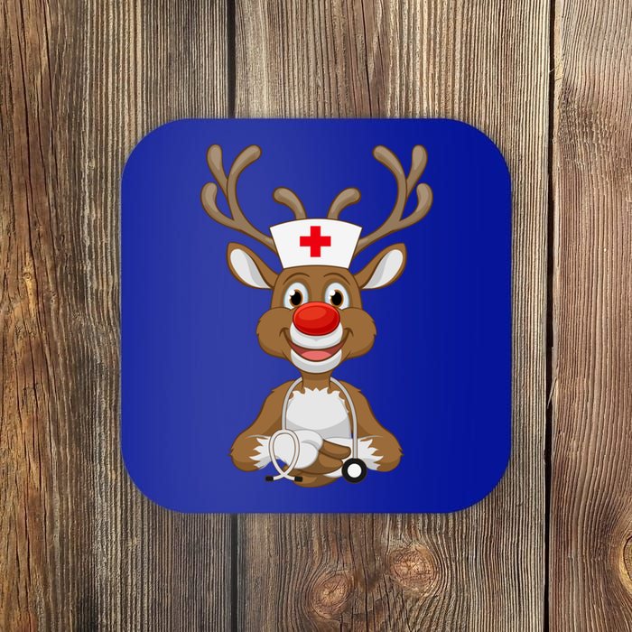 Christmas Scrub Top Reindeer Scrubs Rubber Gloves Nurses Great Gift Coaster