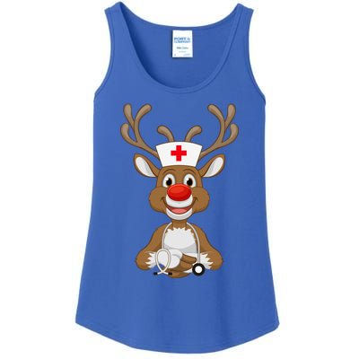 Christmas Scrub Top Reindeer Scrubs Rubber Gloves Nurses Great Gift Ladies Essential Tank