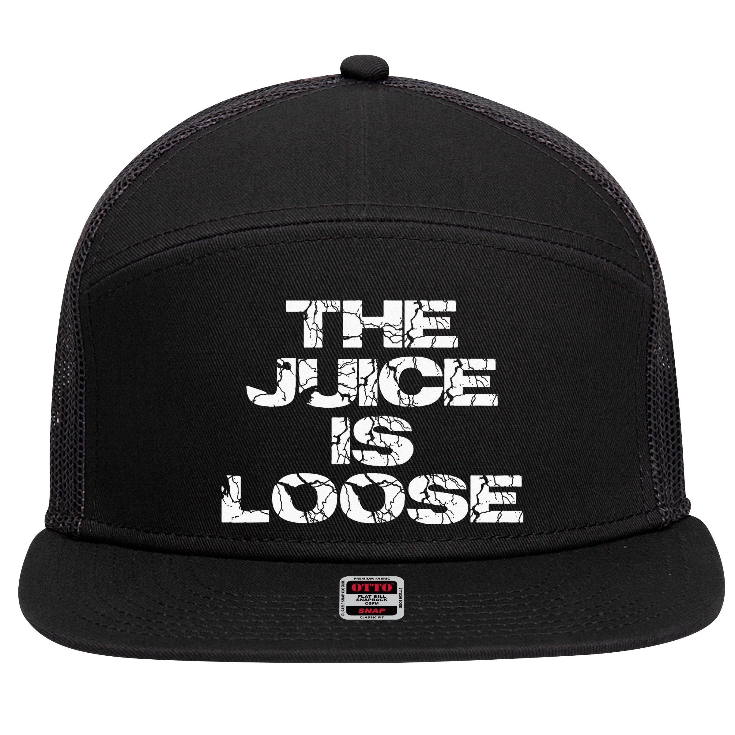 Casual Summer Trendy THE JUICE IS LOOSE Electric 7 Panel Mesh Trucker Snapback Hat
