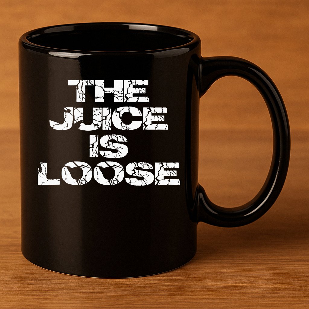 Casual Summer Trendy THE JUICE IS LOOSE Electric 11oz C Handle Ceramic Mug