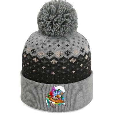 Cool Sea Turtle Ocean Life The Baniff Cuffed Pom Beanie