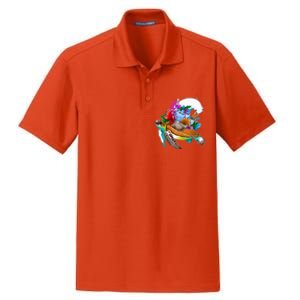 Cool Sea Turtle Ocean Life Dry Zone Grid Polo