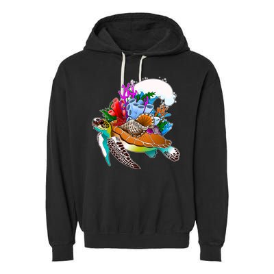 Cool Sea Turtle Ocean Life Garment-Dyed Fleece Hoodie