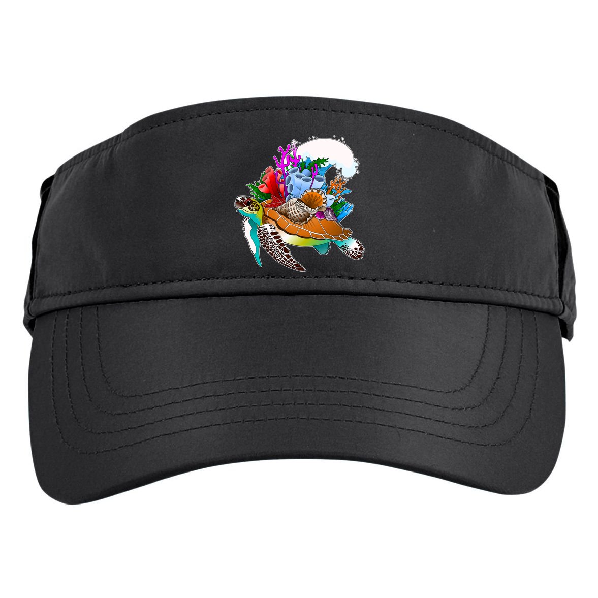 Cool Sea Turtle Ocean Life Adult Drive Performance Visor