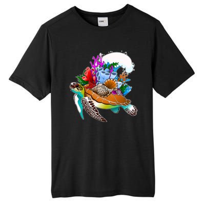 Cool Sea Turtle Ocean Life Tall Fusion ChromaSoft Performance T-Shirt