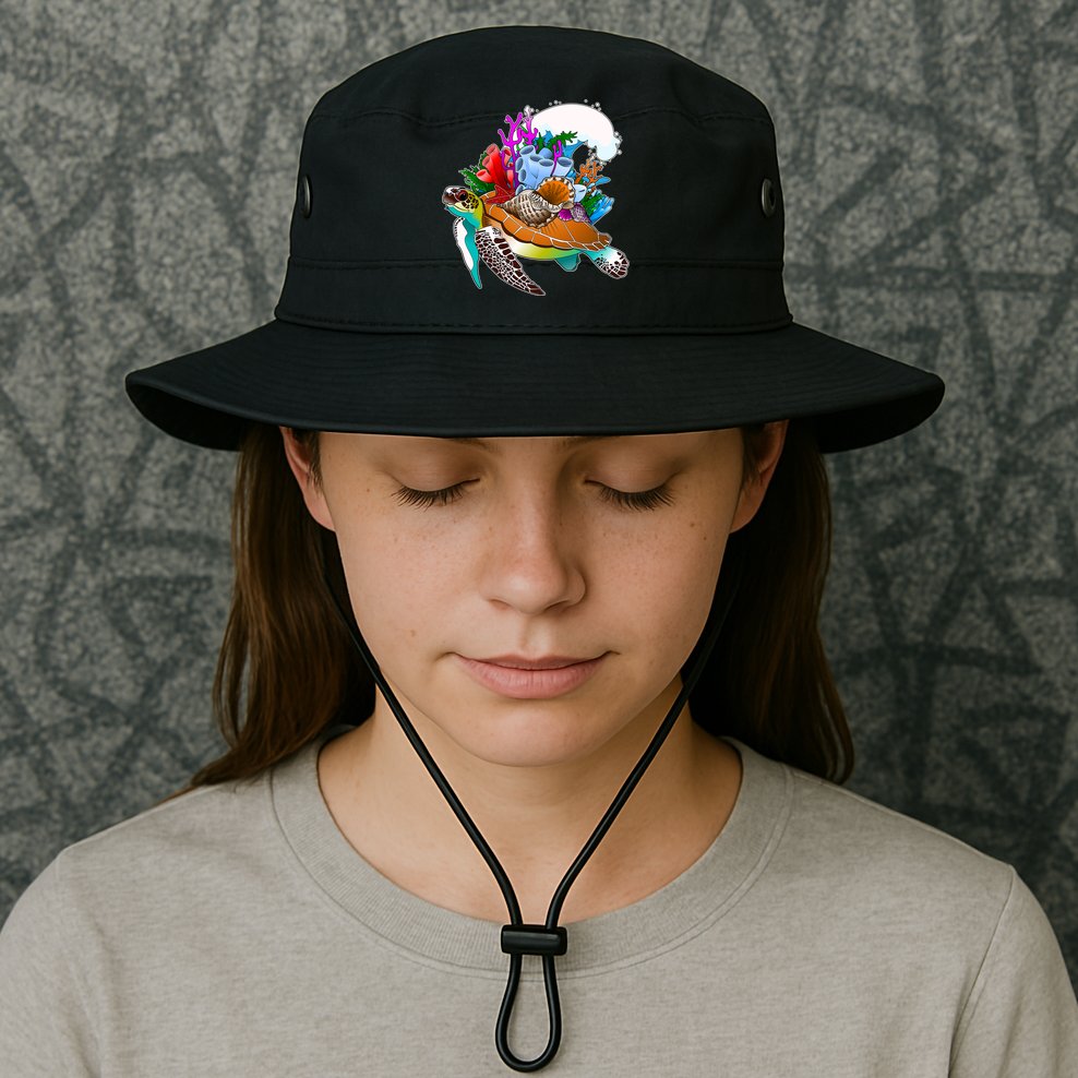 Cool Sea Turtle Ocean Life Bucket Hat