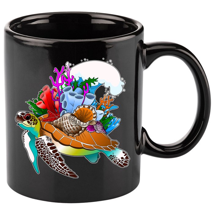 Cool Sea Turtle Ocean Life 11oz C Handle Ceramic Mug