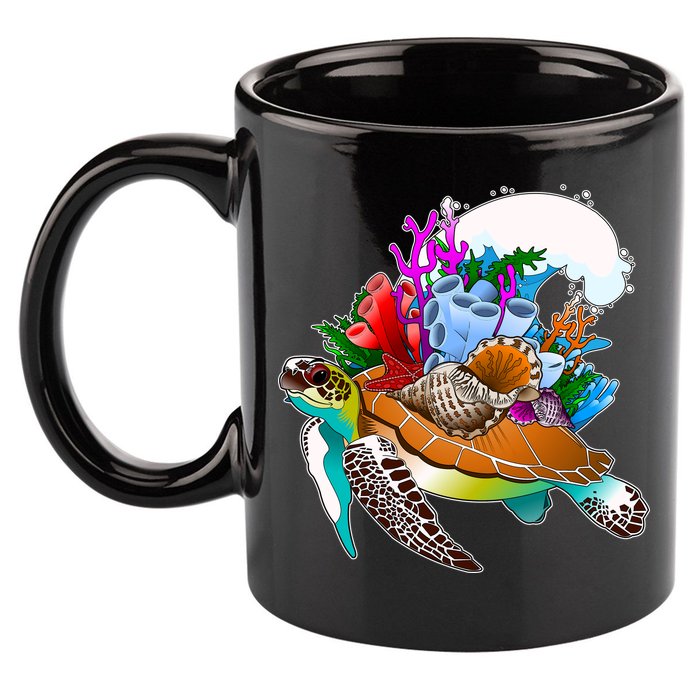 Cool Sea Turtle Ocean Life 11oz C Handle Ceramic Mug