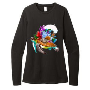 Cool Sea Turtle Ocean Life Womens CVC Long Sleeve Shirt