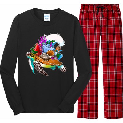 Cool Sea Turtle Ocean Life Long Sleeve Pajama Set