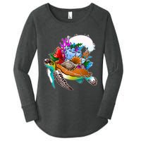 Cool Sea Turtle Ocean Life Women's Perfect Tri Tunic Long Sleeve Shirt