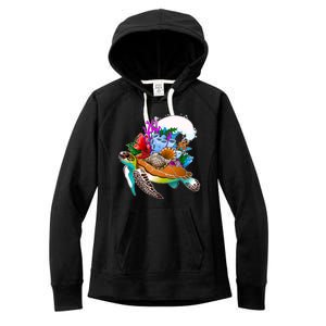 Cool Sea Turtle Ocean Life Women's Fleece Hoodie